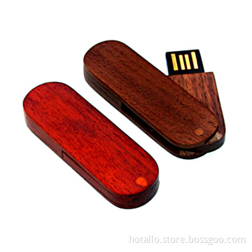 Wooden Swivel USB Flash Memory